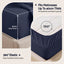 Giselle Kingsingle 500TC Cotton 4Pcs Sheet Set with 40cm Extra Deep Pocket for Thick Mattresses Sateen Weave for Sweaty Nights Navy Blue