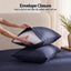 Giselle Kingsingle 500TC Cotton 4Pcs Sheet Set with 40cm Extra Deep Pocket for Thick Mattresses Sateen Weave for Sweaty Nights Navy Blue