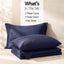 Giselle Kingsingle 500TC Cotton 4Pcs Sheet Set with 40cm Extra Deep Pocket for Thick Mattresses Sateen Weave for Sweaty Nights Navy Blue