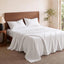 Giselle Double 500TC Cotton 4Pcs Sheet Set with 40cm Extra Deep Pocket for Thick Mattresses Sateen Weave for Sweaty Nights White