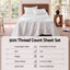 Giselle Kingsingle 500TC Cotton 4Pcs Sheet Set with 40cm Extra Deep Pocket for Thick Mattresses Sateen Weave for Sweaty Nights White