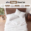 Giselle Single 500TC Cotton 4Pcs Sheet Set with 40cm Extra Deep Pocket for Thick Mattresses Sateen Weave for Sweaty Nights White