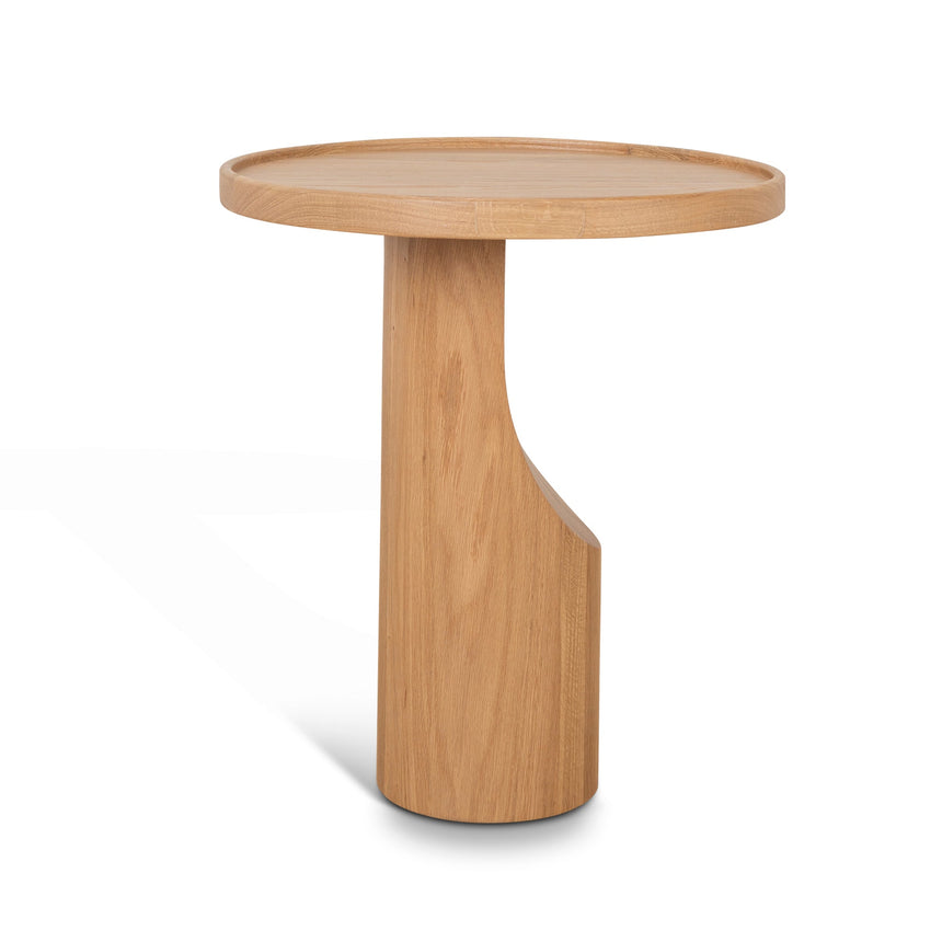 45cm Round Side Table - Natural Oak