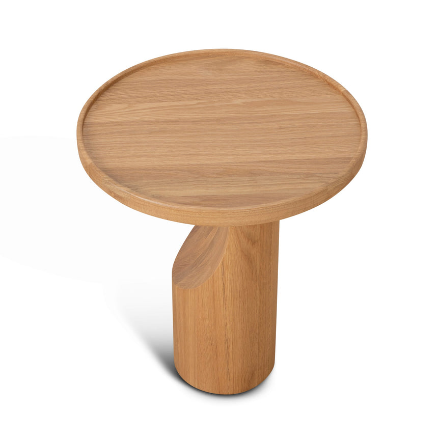 45cm Round Side Table - Natural Oak