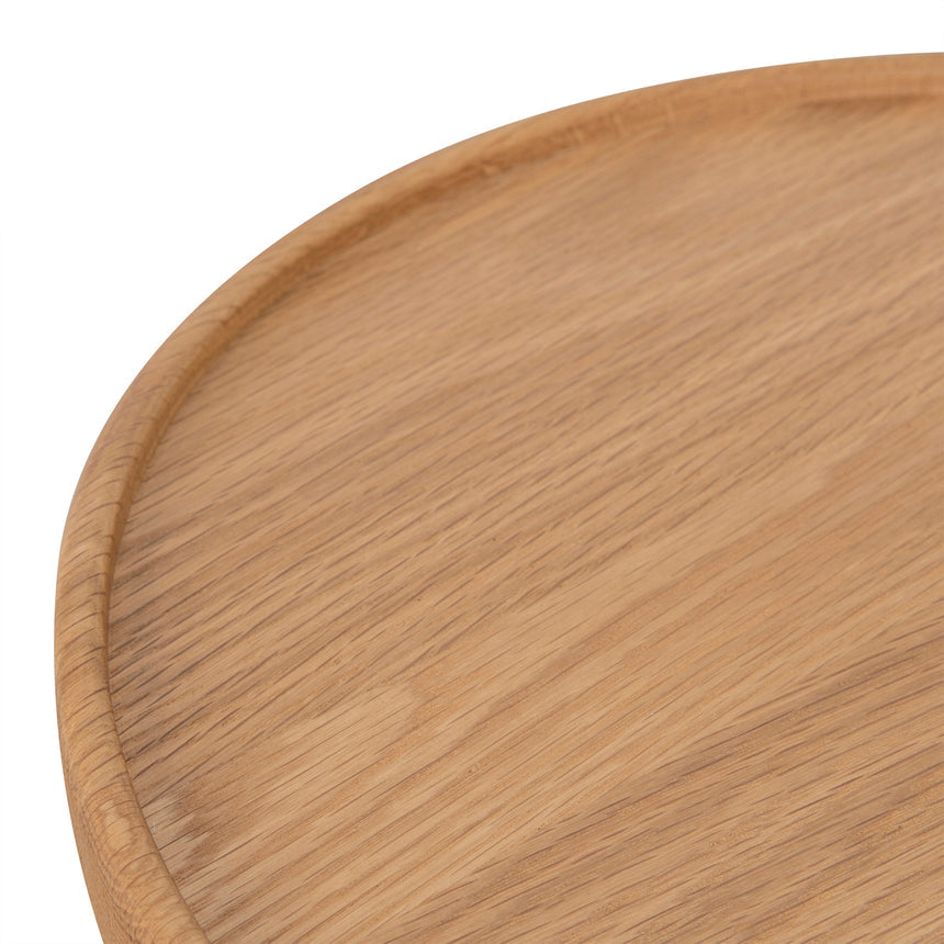 45cm Round Side Table - Natural Oak