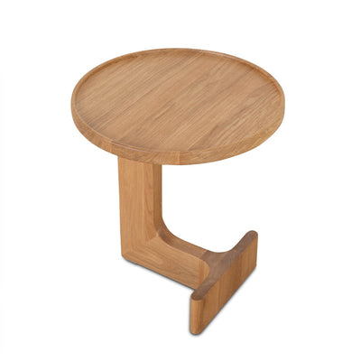 45cm Round Side Table - Natural Oak