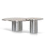 Nested Porcelain Coffee Table Table - Stainless Steel