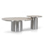 Nested Porcelain Coffee Table Table - Stainless Steel