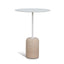 45cm Matte White Side Table - Travertine