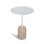 45cm Matte White Side Table - Travertine