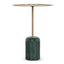 45cm Brushed Gold Side Table - Green Crystal