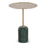 45cm Brushed Gold Side Table - Green Crystal