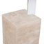 40cm Matte White Side Table - Natural