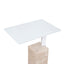 40cm Matte White Side Table - Natural