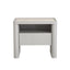 Glass Top Bedside Table - Warm Grey