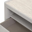 Glass Top Bedside Table - Warm Grey