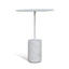 45cm Matte White Side Table - Carrara Marble