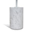 45cm Matte White Side Table - Carrara Marble