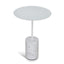 45cm Matte White Side Table - Carrara Marble
