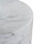 45cm Matte White Side Table - Carrara Marble