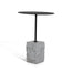 45cm Matte Black Side Table - Faceted Granite Marble
