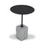 45cm Matte Black Side Table - Faceted Granite Marble