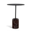 45cm Matte Black Side Table - Rosso Levanto Marble