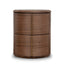 46cm Round Bedside Table - Walnut