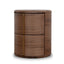 46cm Round Bedside Table - Walnut