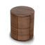 46cm Round Bedside Table - Walnut