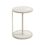Beige Glass Side Table - Warm Grey