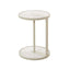 Beige Glass Side Table - Warm Grey