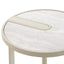 Beige Glass Side Table - Warm Grey