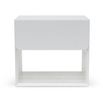 Oak Bedside Table - White