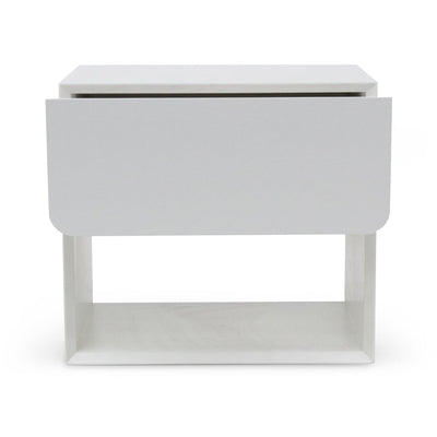 Oak Bedside Table - White