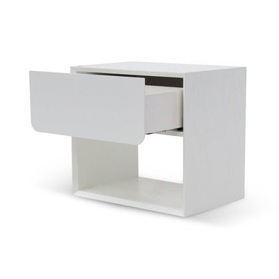 Oak Bedside Table - White