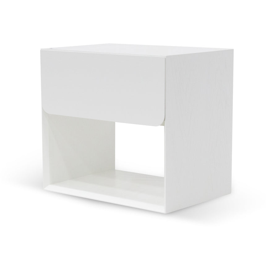 Oak Bedside Table - White