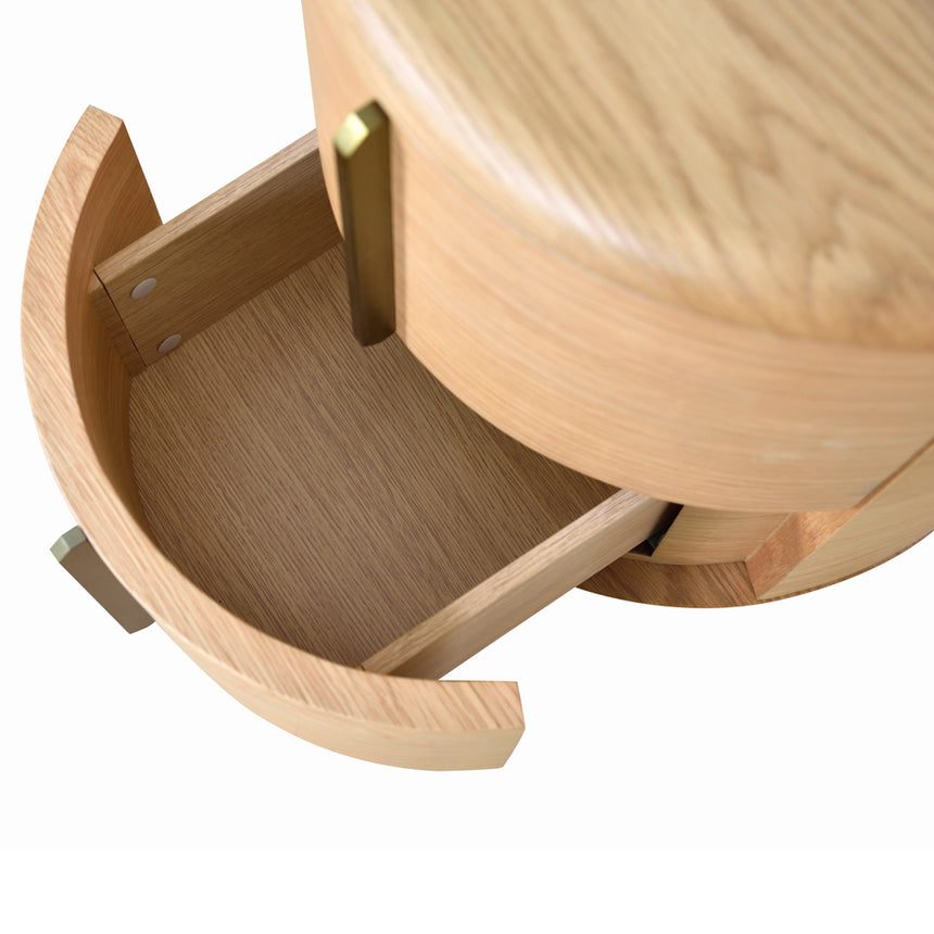 46cm Round Bedside Table - Natural