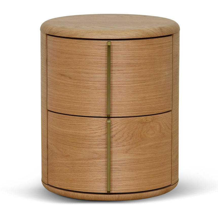 46cm Round Bedside Table - Natural