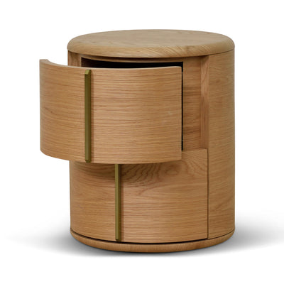 46cm Round Bedside Table - Natural