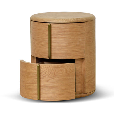 46cm Round Bedside Table - Natural