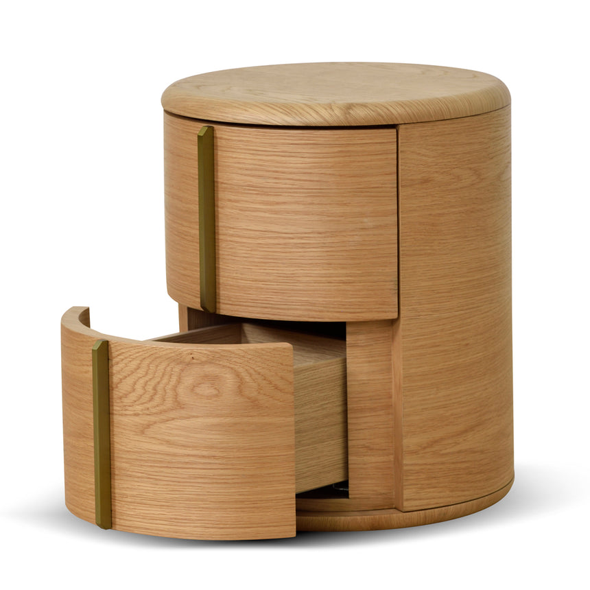 46cm Round Bedside Table - Natural