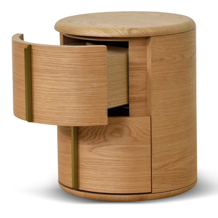 46cm Round Bedside Table - Natural