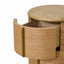 46cm Round Bedside Table - Natural