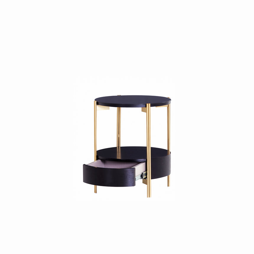 Black and Gold 1 Drawer Side Table