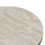 Travertine Marble Round Side Table - White Wash