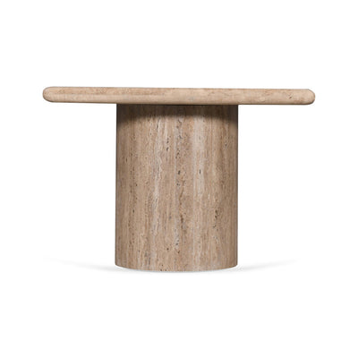 50cm Travertine Top Side Table - Natural