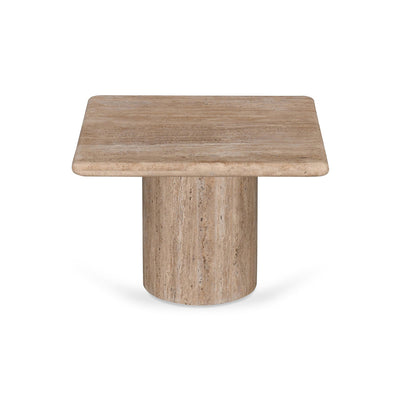 50cm Travertine Top Side Table - Natural