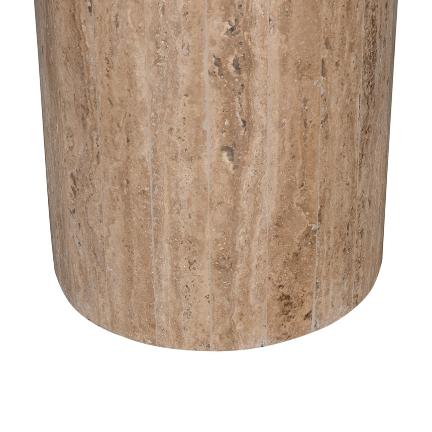 50cm Travertine Top Side Table - Natural