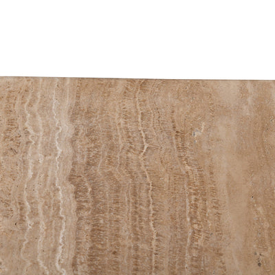 50cm Travertine Top Side Table - Natural